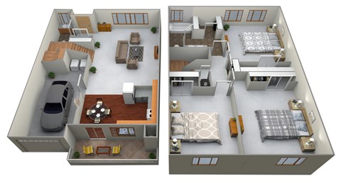 Floor plan for 3 beds, 1.5 baths, 1565 sqft